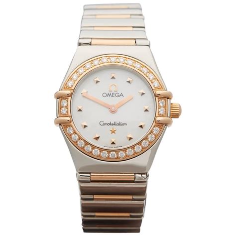 omega diamond watch ladies|ladies omega constellation diamond bezel.